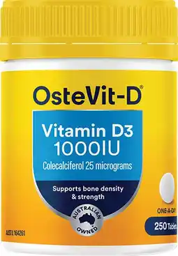 Amcal Pharmacies OsteVit-D Vitamin D3 1000IU 250 Tablets offer