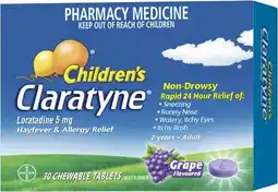 Amcal Pharmacies Claratyne Children’s Grape 30 Chewable Tablets offer