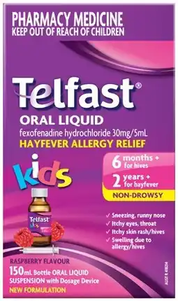 Amcal Pharmacies Telfast Kids Oral Liquid offer