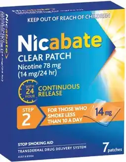 Amcal Pharmacies Nicabate Clear Patch Step 2 14mg offer