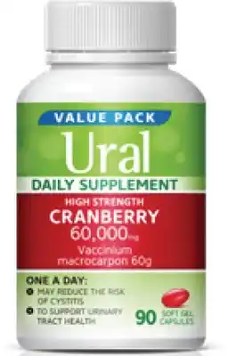 Amcal Pharmacies Ural High Strength Cranberry 60000mg 90 Capsules offer