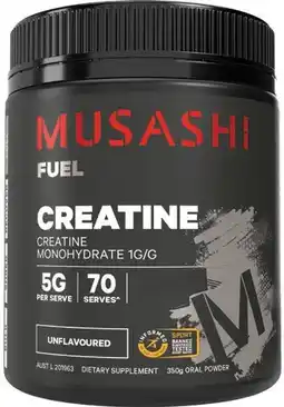 Amcal Pharmacies Musashi Creatine Monohydrate Unflavoured offer