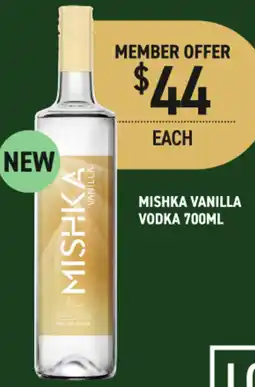 Dan Murphy's Mishka vanilla vodka offer