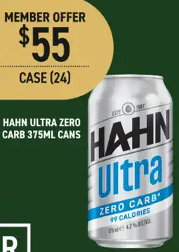 Dan Murphy's Hahn ultra zero carb cans offer
