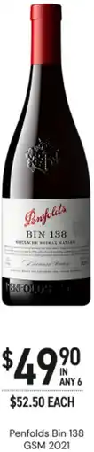 Dan Murphy's Penfolds bin 138 gsm 2021 offer