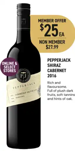 Dan Murphy's Pepperjack shiraz cabernet 2016 offer