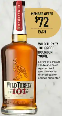 Dan Murphy's Wild turkey 101 proof bourbon offer