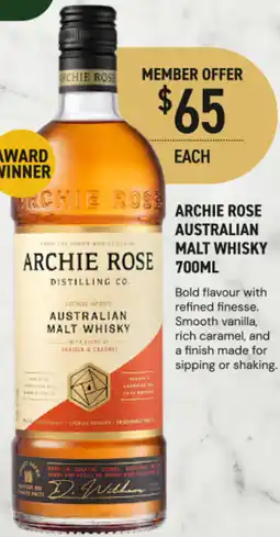 Dan Murphy's Archie rose australian malt whisky offer