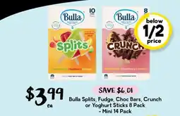 Drakes Bulla Splits Fudge Choc Bars Crunch or Yoghurt Sticks offer