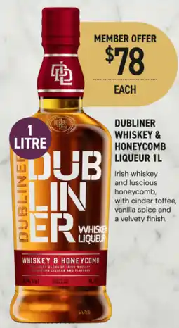 Dan Murphy's Dubliner whiskey & honeycomb liqueur offer