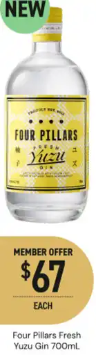 Dan Murphy's Four Pillars Fresh Yuzu Gin offer