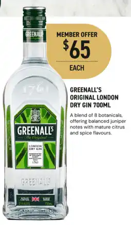 Dan Murphy's Greenalls original london dry gin offer