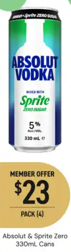 Dan Murphy's Absolut & Sprite Zero Cans offer
