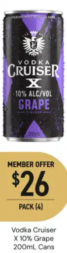 Dan Murphy's Vodka Cruiser X 10% Grape Cans offer