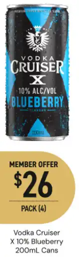 Dan Murphy's Vodka Cruiser X 10% Blueberry Cans offer