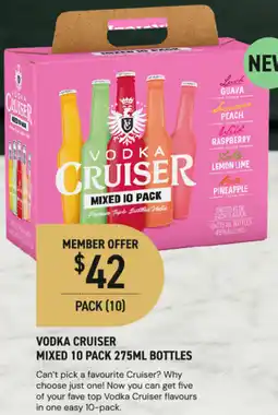 Dan Murphy's Vodka cruiser mixed 10 pack bottles offer