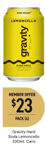 Dan Murphy's Gravity Hard Soda Lemoncello Cans offer