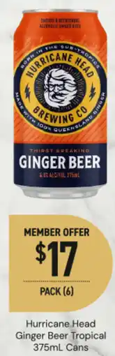 Dan Murphy's Hurricane Head Ginger Beer Tropical Cans offer