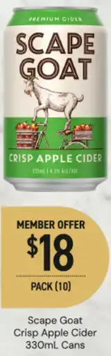 Dan Murphy's Scape Goat Crisp Apple Cider Cans offer