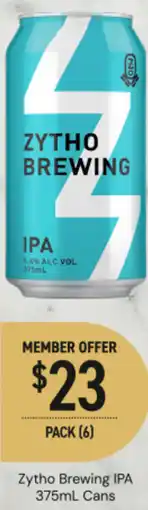 Dan Murphy's Zytho brewing ipa cans offer