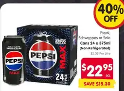 Spar Pepsi, Schweppes or Solo offer