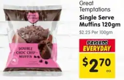 Spar Great Temptations Single Serve Muffins offer