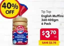 Spar Tip Top English Muffins offer