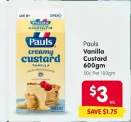 Spar Pauls Vanilla Custard offer