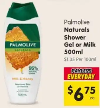 Spar Palmolive Naturals Shower Gel or Milk offer