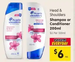 Spar Head & Shoulders Shampoo or Conditioner offer