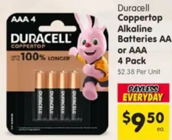 Spar Duracell Coppertop Alkaline Batteries offer