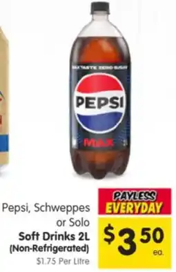 Spar Pepsi, Schweppes or Solo Soft Drinks offer