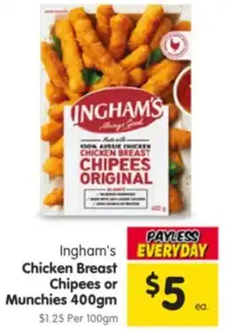 Spar Ingham's Chicken Breast Chipees or Munchies offer