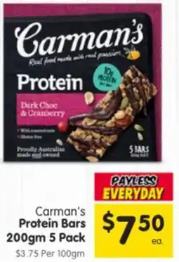 Spar Carman's Protein Bars offer