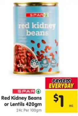 Spar Red Kidney Beans or Lentils offer