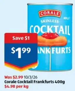 ALDI Corale Cocktail Frankfurts offer