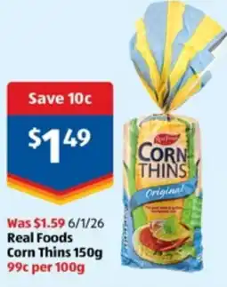 ALDI Real Foods Corn Thins offer