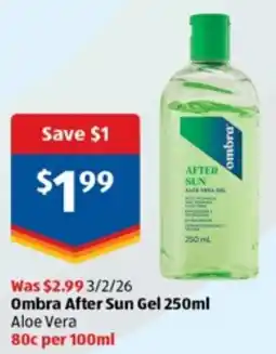 ALDI Ombra After Sun Gel offer