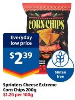 ALDI Sprinters Cheese Extreme Corn Chips offer