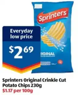 ALDI Sprinters Original Crinkle Cut Potato Chips offer