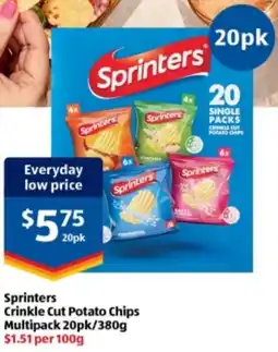 ALDI Sprinters Crinkle Cut Potato Chips Multipack offer