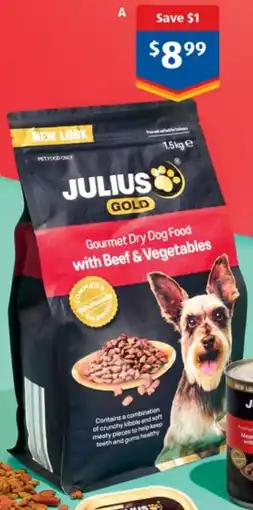 ALDI Julius Gold Gourmet Dry Dog Food offer