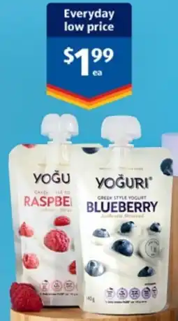 ALDI Yoguri Greek Style Yogurt Pouch offer