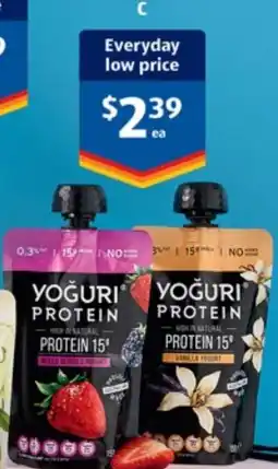 ALDI Yoguri Protein Yogurt Pouch offer