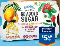 ALDI Brooklea No Added Sugar Greek Yogurt offer