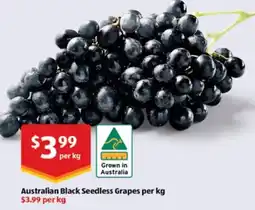 ALDI Australian Black Seedless Grapes offer