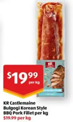 ALDI KR Castlemaine Bulgogi Korean Style BBQ Pork Fillet offer
