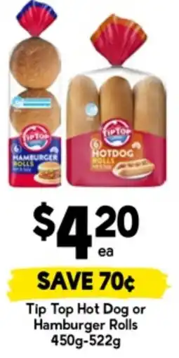Drakes Tip Top Hot Dog or Hamburger Rolls offer