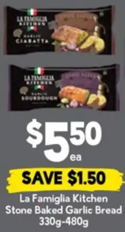 Drakes La Famiglia Kitchen Stone Baked Garlic Bread offer