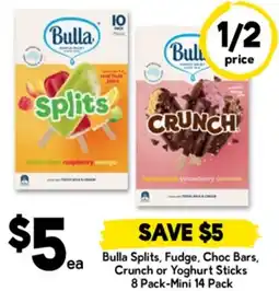 Drakes Bulla Splits, Fudge, Choc Bars, Crunch or Yoghurt Sticks offer